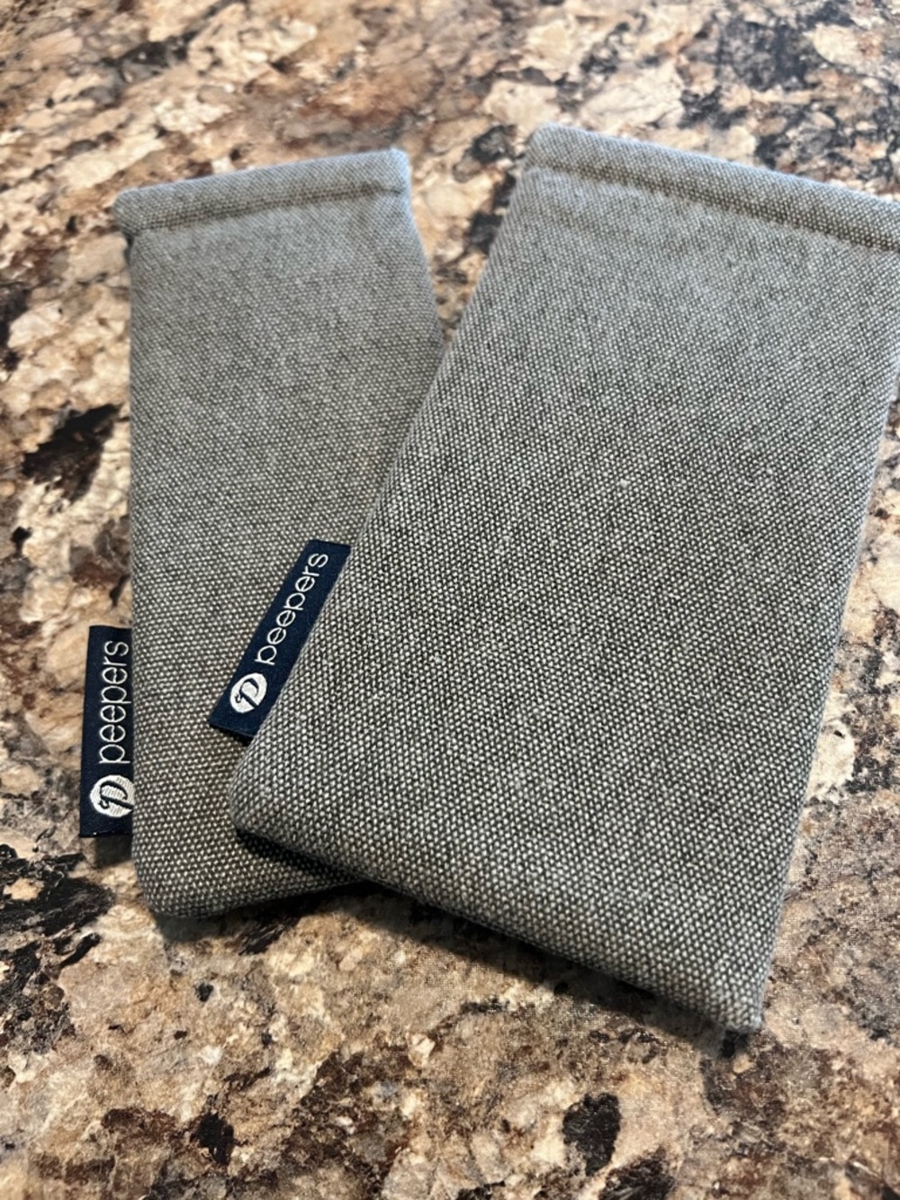 Peepers Gray Fabric Eyeglass Sleeves - Set of 2